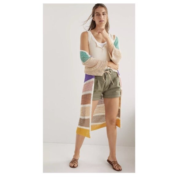 Anthropologie Eliza Crochet Cardigan Sweater Duster Colorful Boho One Size Women - Picture 6 of 6